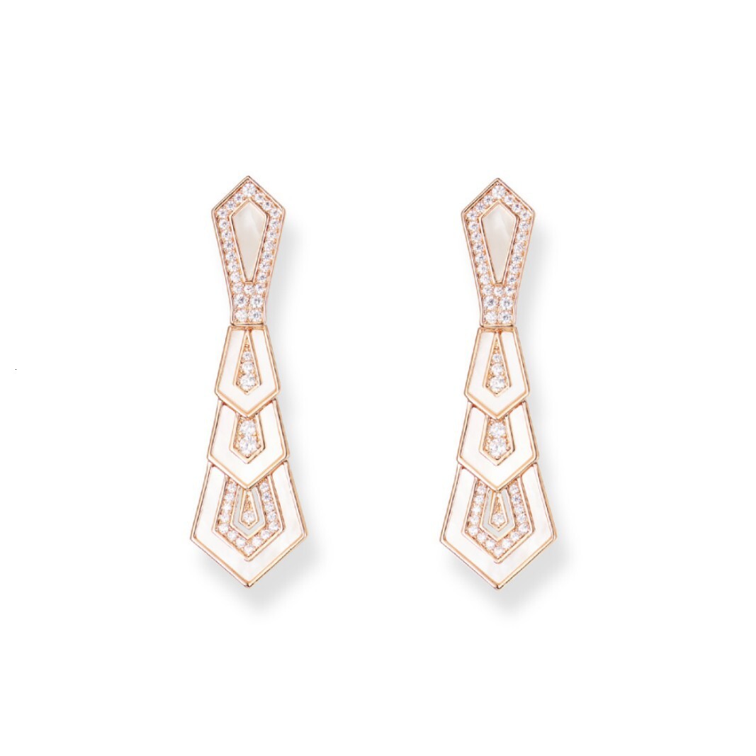 Earrings Diamond-Shaped White Shell Earrings With Gold-Plated Geometric Layered Design Earrings, And Ins Fashion Textured Women's Earrings