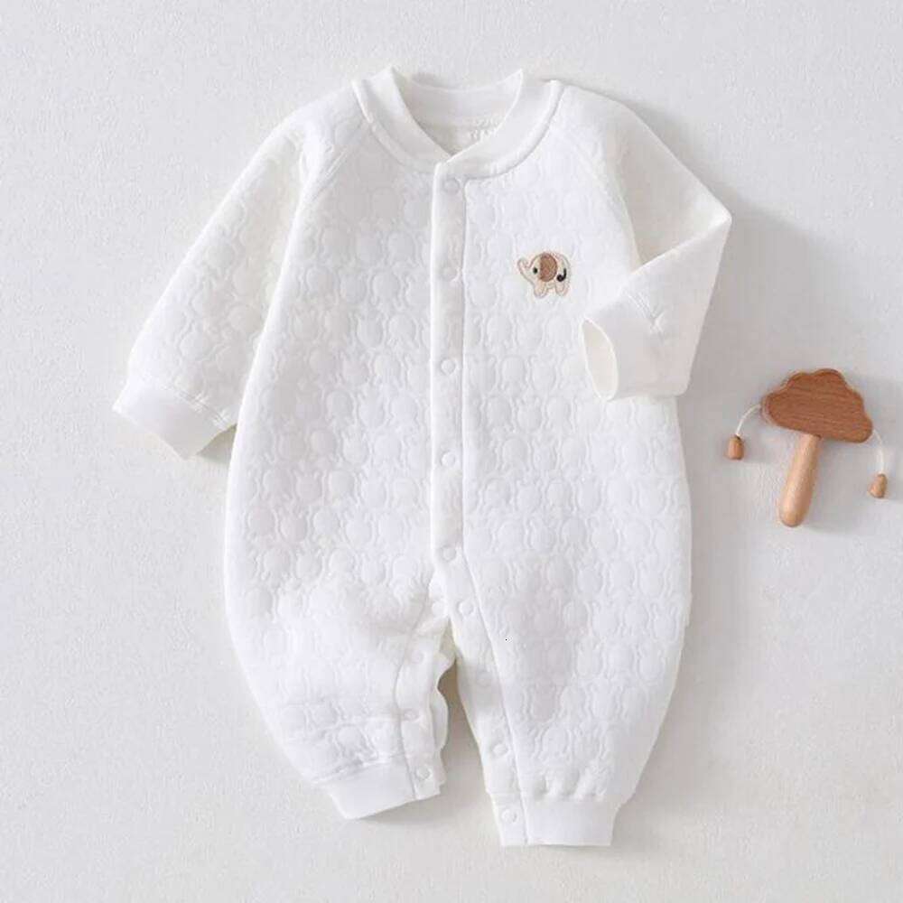 Boutique Clothing Boy Long Sleeve Romper Quilted Warm Autumn Winter Baby Girl Jumpsuit Unisex Newborn Infant Clothes 26H0224