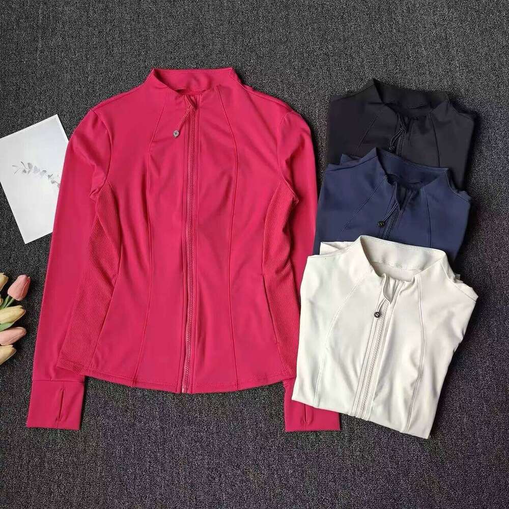 Outdoor Gold Zipper Women's Yoga Sports Long Sleeve Sport Tops Fitness Slim-Fit Workout Coat Shirt Cloth 26Y0224