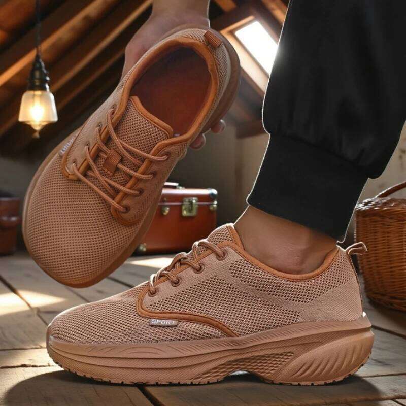 Wide Toe Thick Men's Shoe Breathable Mesh Comfortable Barefoot 2025 New Outdoor Camping Soft Soled Running Shoes