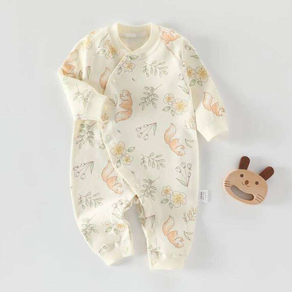 Onesie 100% Cotton Floral Animal Cute Print Spring Autumn Newborn Clothes Unisex Long Sleeve Baby Rompers For Boys Girls 26H0224