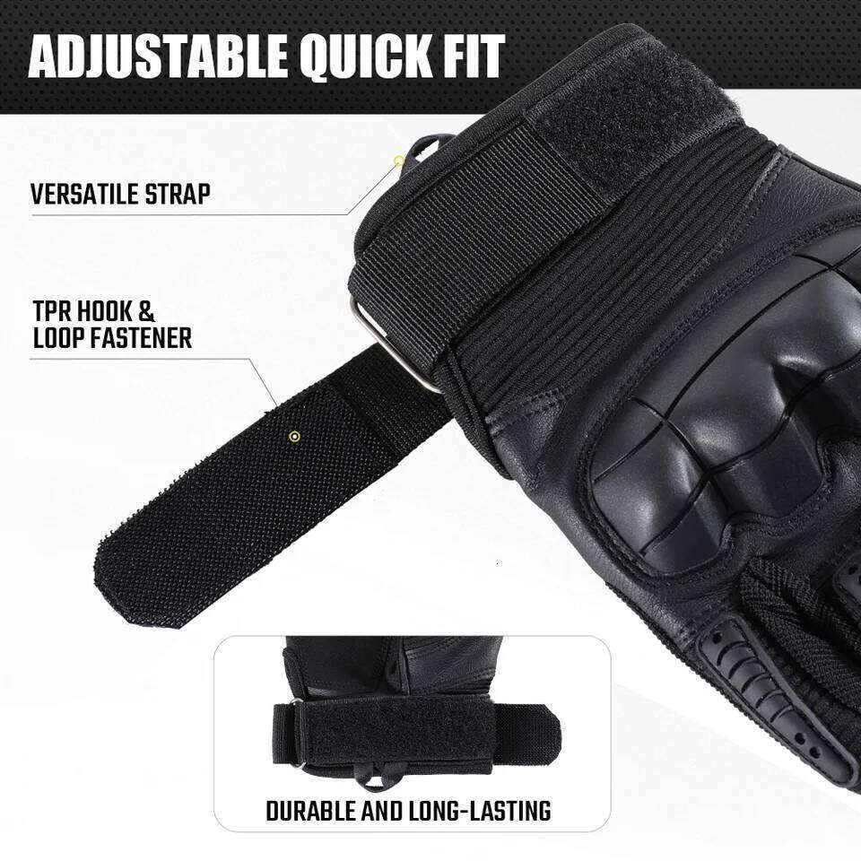 TouchScreen Tactical Full Finger Gloves Hard Rubber Paintball Airsoft Bicycle Combat PU Leather Anti-skid Cycling Work Glove Men 26H0224