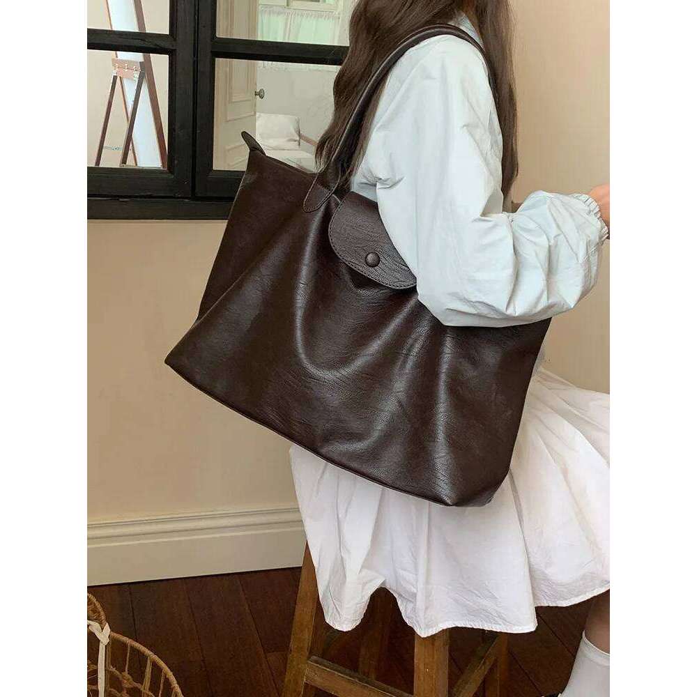 CGC BAG 2025 New Large Capacity Women Tote High Quality PU Leather Luxury Brand Shoulder Bag Simple Commuting Female Handbag Z260224