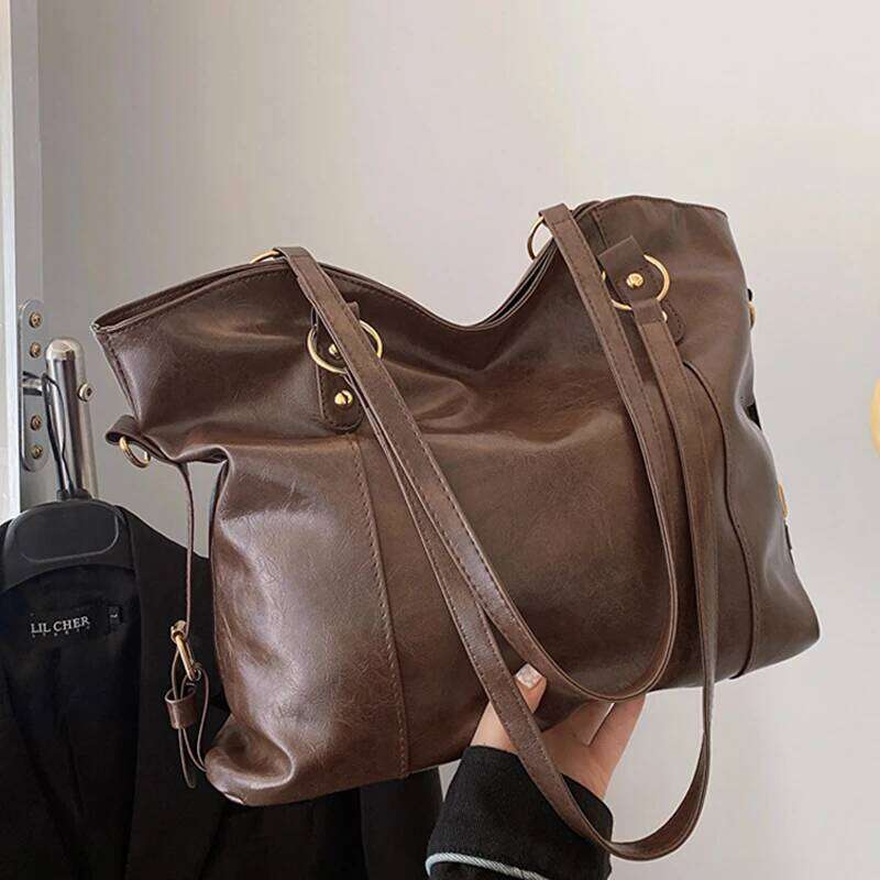 Large Capacity Fashionable Retro Women S Shoulder New Tote Bag Z260224