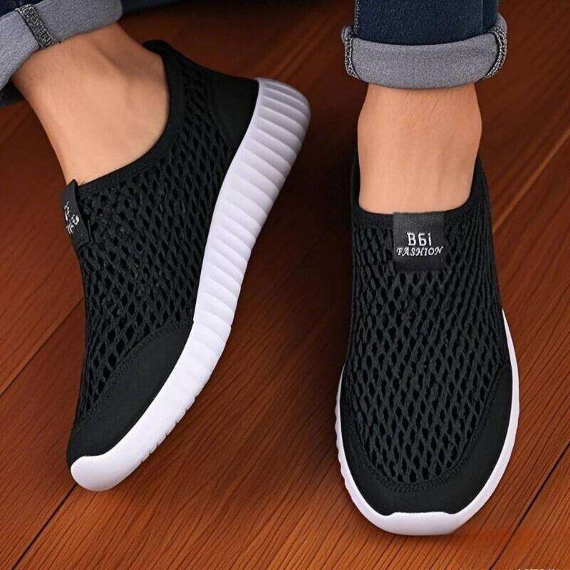 Men's Lazy Mesh Cast Breathable Fashionable Flat Trend Comfortable Lightweight Outdoor Activity Men Walking Shoes