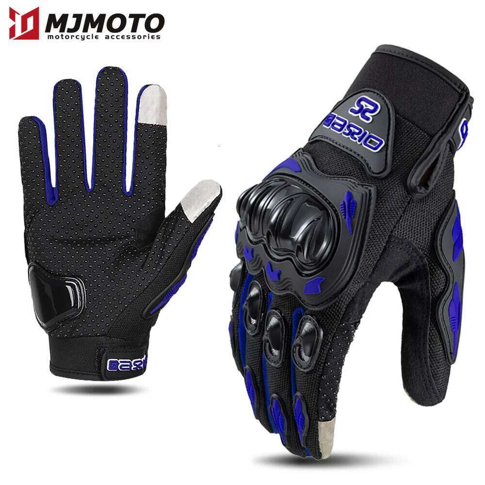 Blue Motorcycle Gloves Summer Men Women Motocross Breathable Racing Motorbike Bicycle Cycling Riding Glove Anti-fall Touch 26H0224