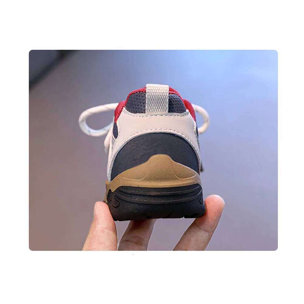 PU Leather Sport For Children Trend Fashion Teenager Kid's Sneakers Anti-slippery Boy's Girl's Running Casual Shoes 26W0224