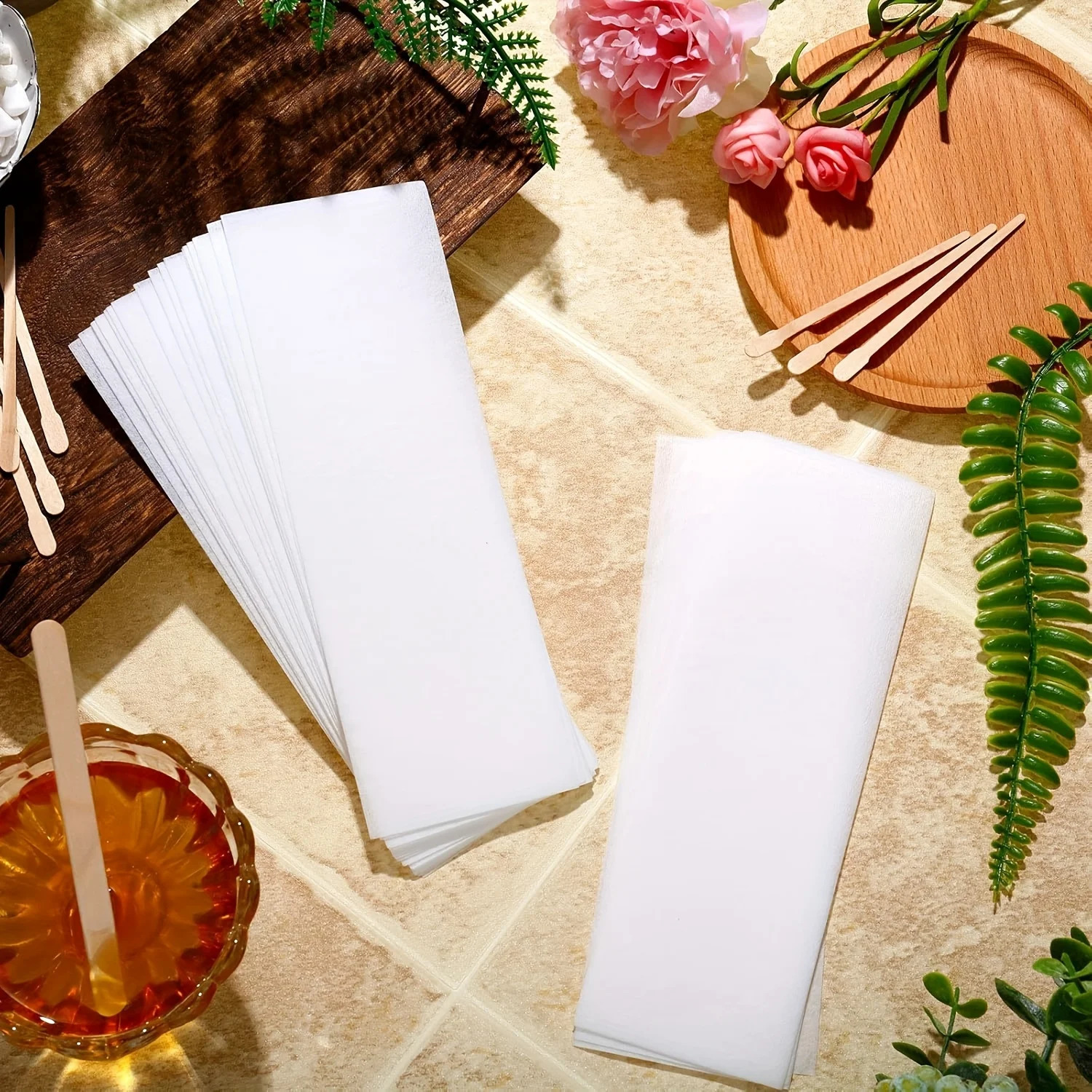 Hypoallergenic Non-Woven Waxing Strips - Gentle Eyebrow Face Leg Body and Bikini Hair r Sheets 260126