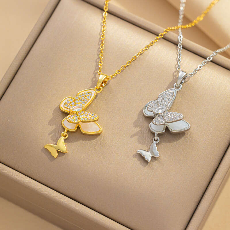 Water Drop Pendant Titanium Steel Versatile New Women's Necklace Necklace Jewelry