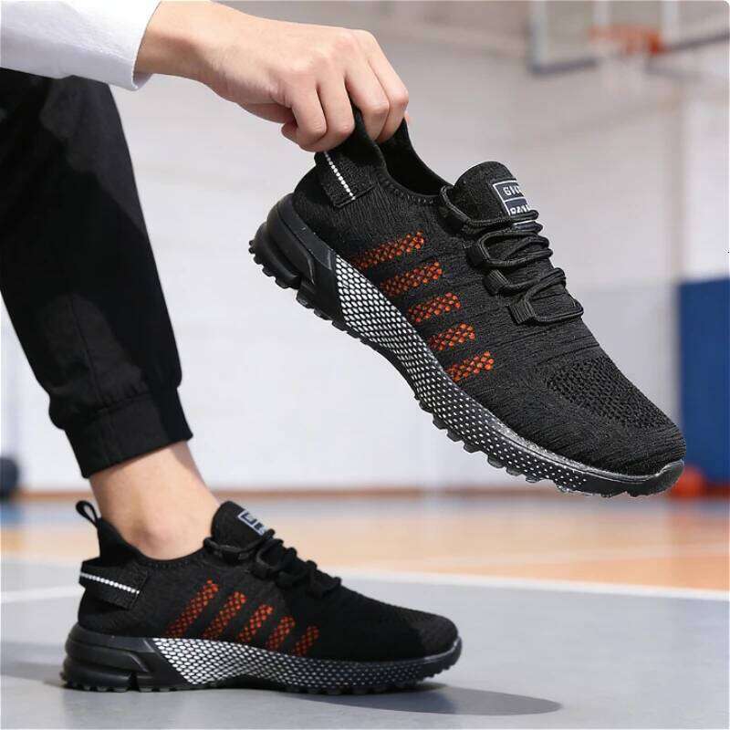 Men's Knit Weave Sports Breathable Mesh Sneakers Fashion Casual Running Lightweight Non-Slip Outdoor Walking Shoes
