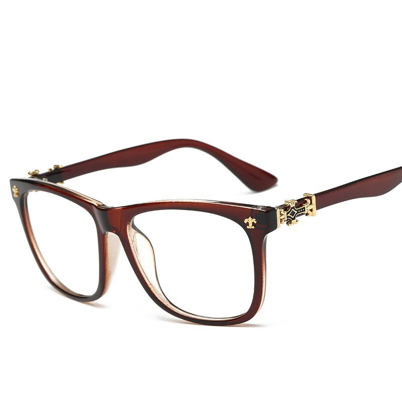 Luxury Brand Designer Sunglass Trendy Glass Similar To Those Worn By Internet Celebrities, Retro And Unique, With Thick Edges, Flat Lenses, Large Fram