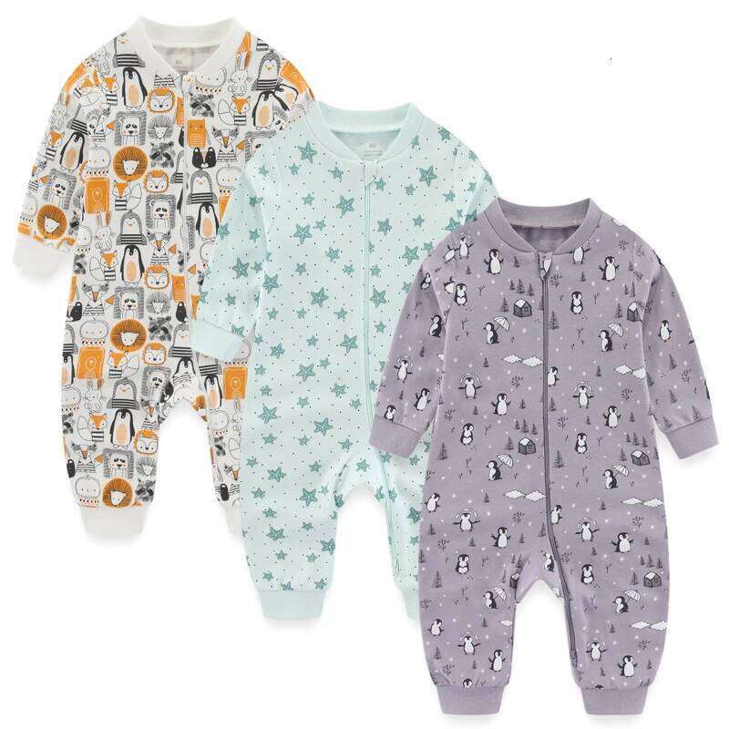 Unisex Rompers 2/3Pieces New Born Girl Sets 0-24M Baby Boy Clothes Solid Color Zipper Autumn Spring Bebes 26Y0224