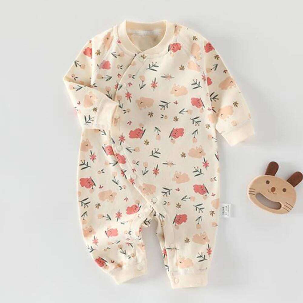 Onesie 100% Cotton Floral Animal Cute Print Spring Autumn Newborn Clothes Unisex Long Sleeve Baby Rompers For Boys Girls 26H0224