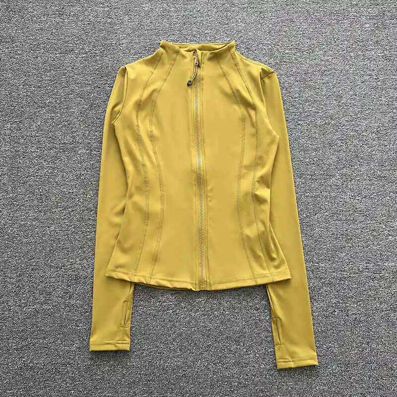 Stand collar zipper sports women's yoga suit long sleeve running slim Pilates fitness top autumn 26Y0224