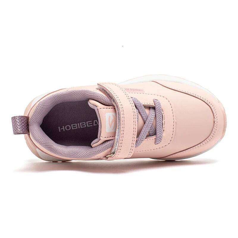HOBIBEAR Kids Running Boys Girls Non Slip Casual Sneaker Hook Loop Artificial Leather Walking Shoes 26W0224