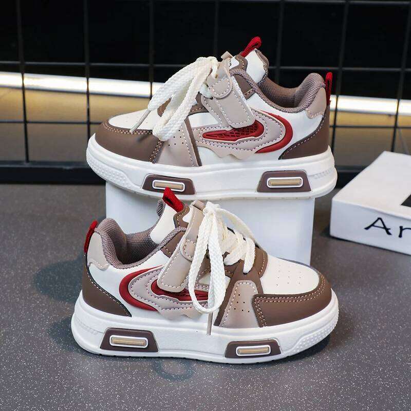 Lightweight Sneakers Breathable Running Shoes for Boys & Girls with Hook-and-loop Fastener Closure school kids basketball shoes 26W0224