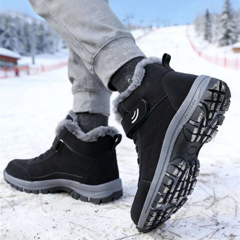 Snow for Men Casual Winter Shoes Platform Non-slip Warm Fur Ankle Plush Combat Outdoor Hiking Motorcycle Boots 2025