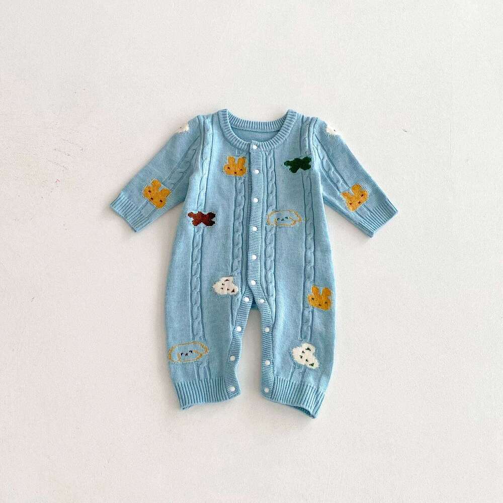 Baby Autumn Winter New Jumpsuit for Boys and Girls Long Sleeve Knitted Climbing Clothes 26Y0224