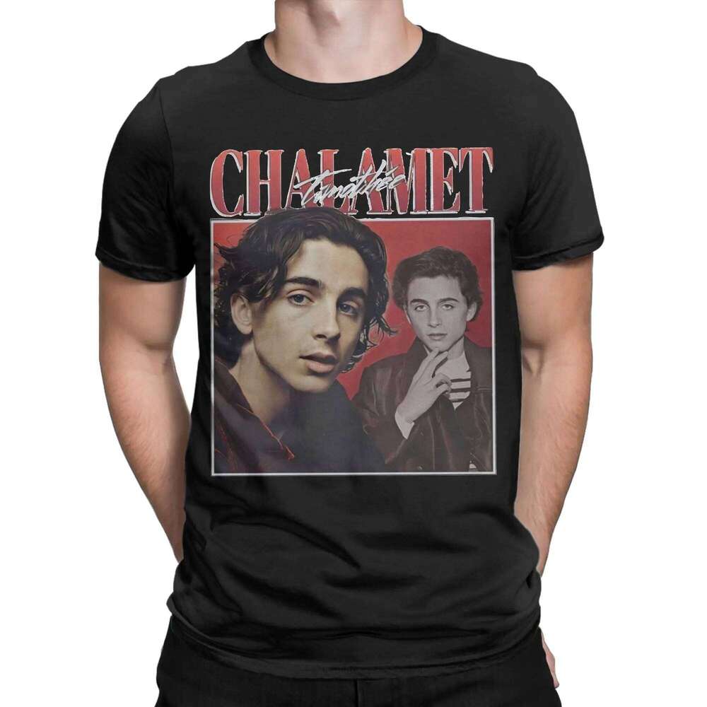 Timothee Chalamet T-Shirt for Men Novelty Cotton Tee Shirt Round Collar Short Sleeve T Shirts Classic Clothing H260224