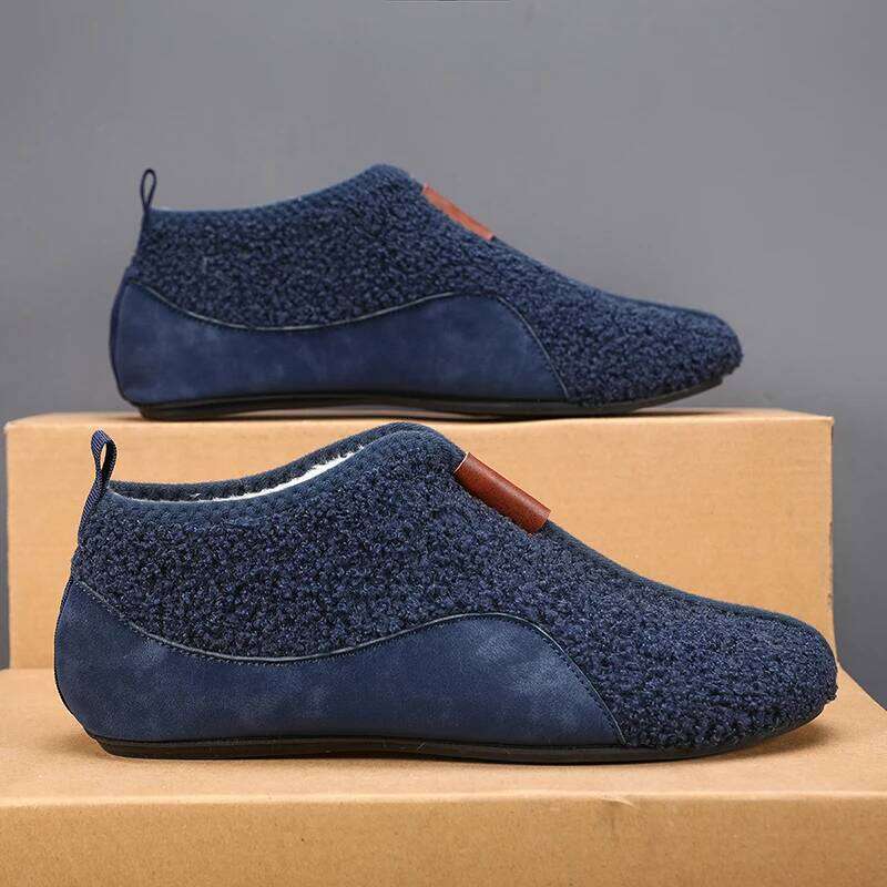 MAEDEF Winter Warm Soft Comfortable Male Cotton Slippers Men Loafers Lightweight Thin Bottom Mens Shoes