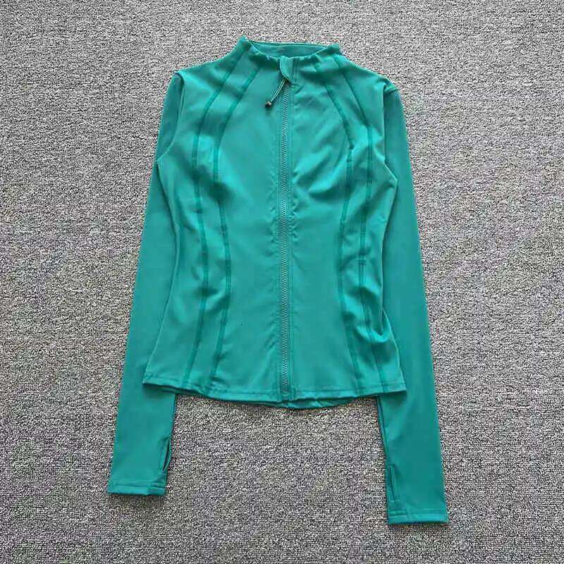 Stand collar zipper sports women's yoga suit long sleeve running slim Pilates fitness top autumn 26Y0224