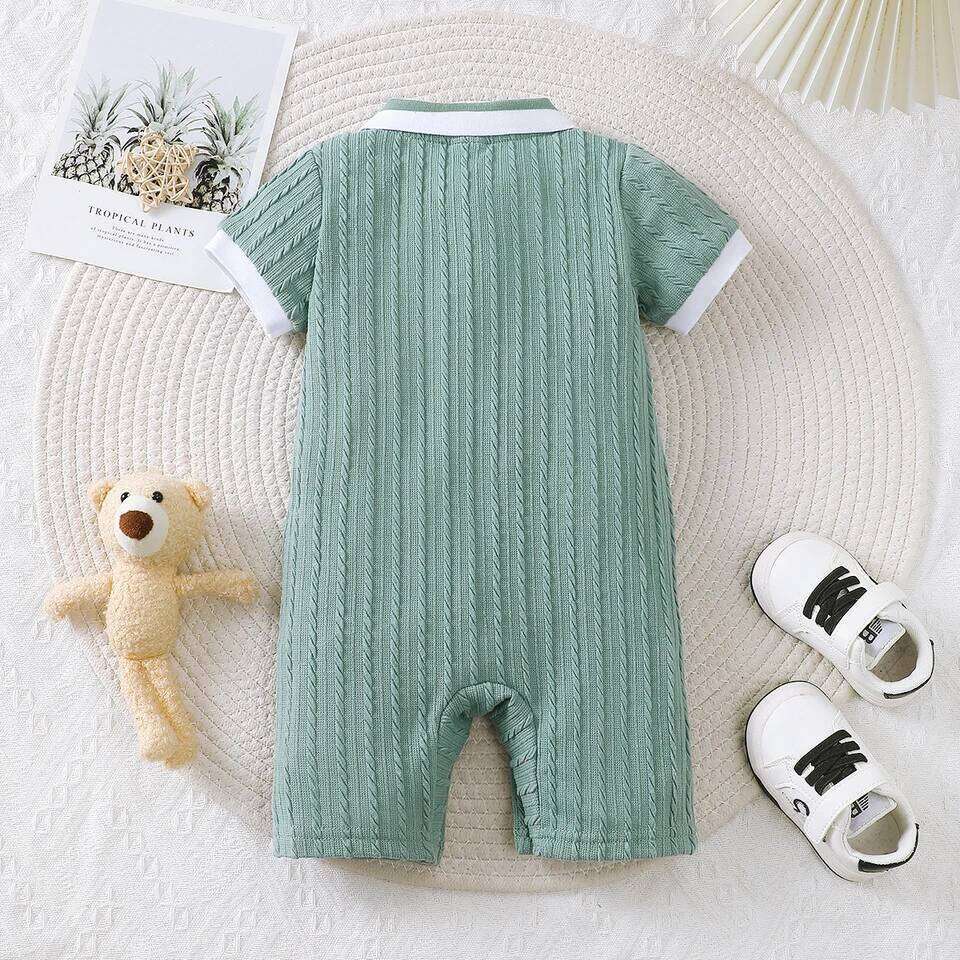 0-18 Months old Newborn boy Cute Little Bear Short sleeved Jumpsuit Baby clothing Boy baby Summer Crawling Suit 26Y0224