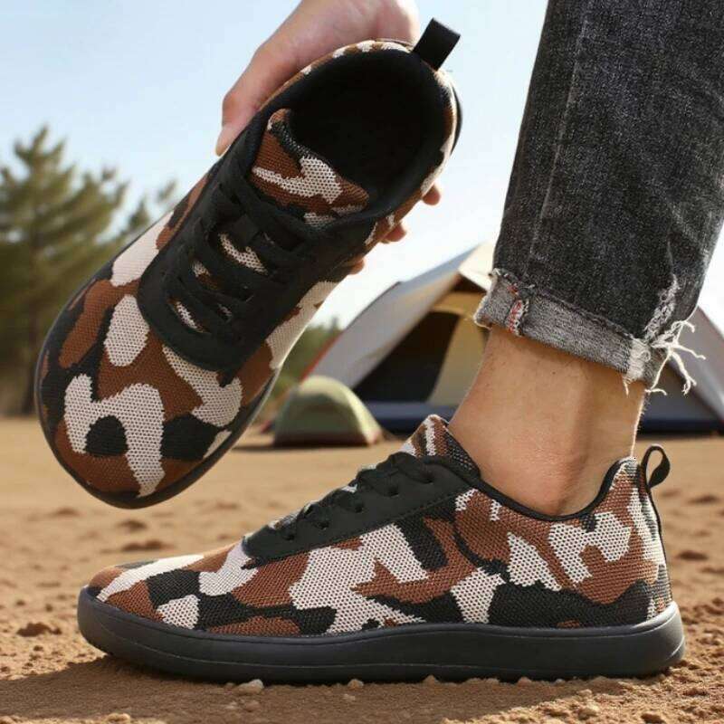 Camouflage Wide Toe Men's Shoes Comfortable Breathable Suitable Off-road Running Shoe Light Softsuitable Travel Walking Sneakers