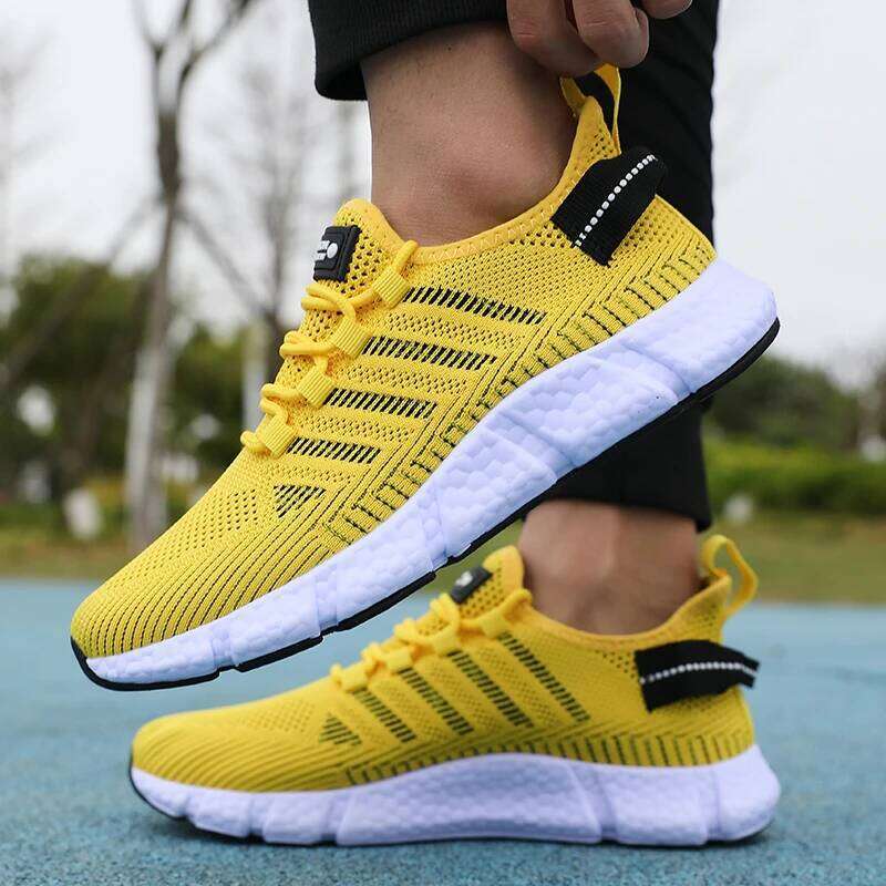Lightweight Men's Running Breathable Mesh Knitted Walking Shoes Summer New Outdoor Exercise Tenis Masculino Sneakers Men