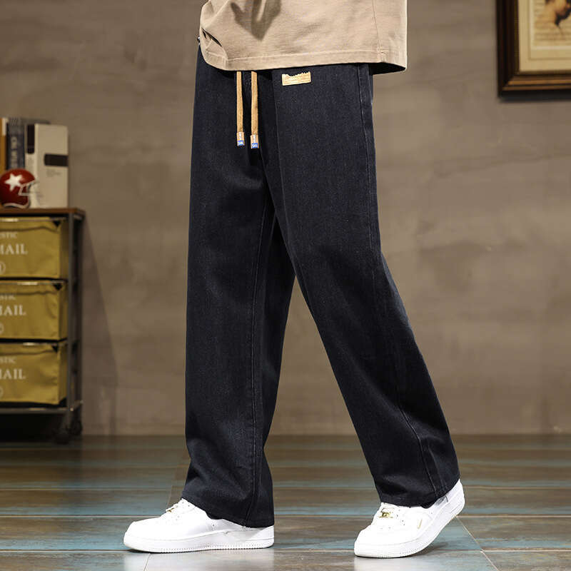 2025 Spring Autumn New Men's Straight-Leg Jeans, American Style Casual, Tall Slimming, Loose and Comfortable Pants