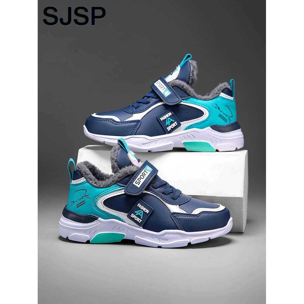 Autumn Winter Kidsren's Boys' Shoes, Leather-Covered, Velvet-Lined, Breathable, Non-Slip, Versatile Sports Shoes for Middle-Aged Old 26W0224