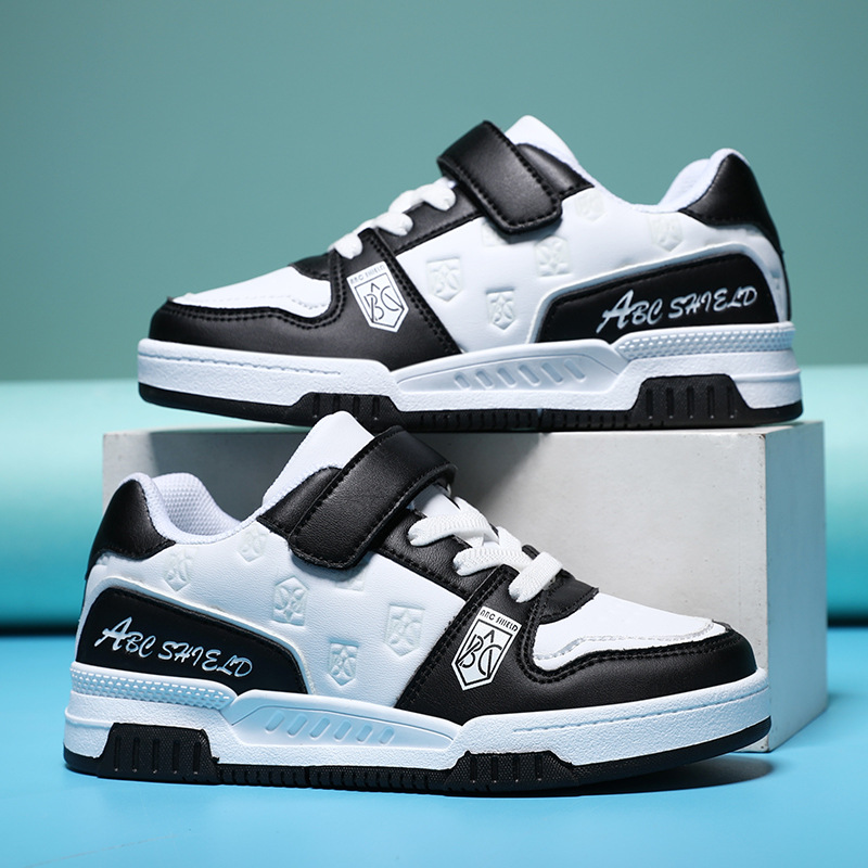 Free shipping Outdoor Sports Black White Kids Sneakers Baby Shoes Spring Autumn Winter Children Sports Shoes Toddlers Boys Girls High Top Basketball S