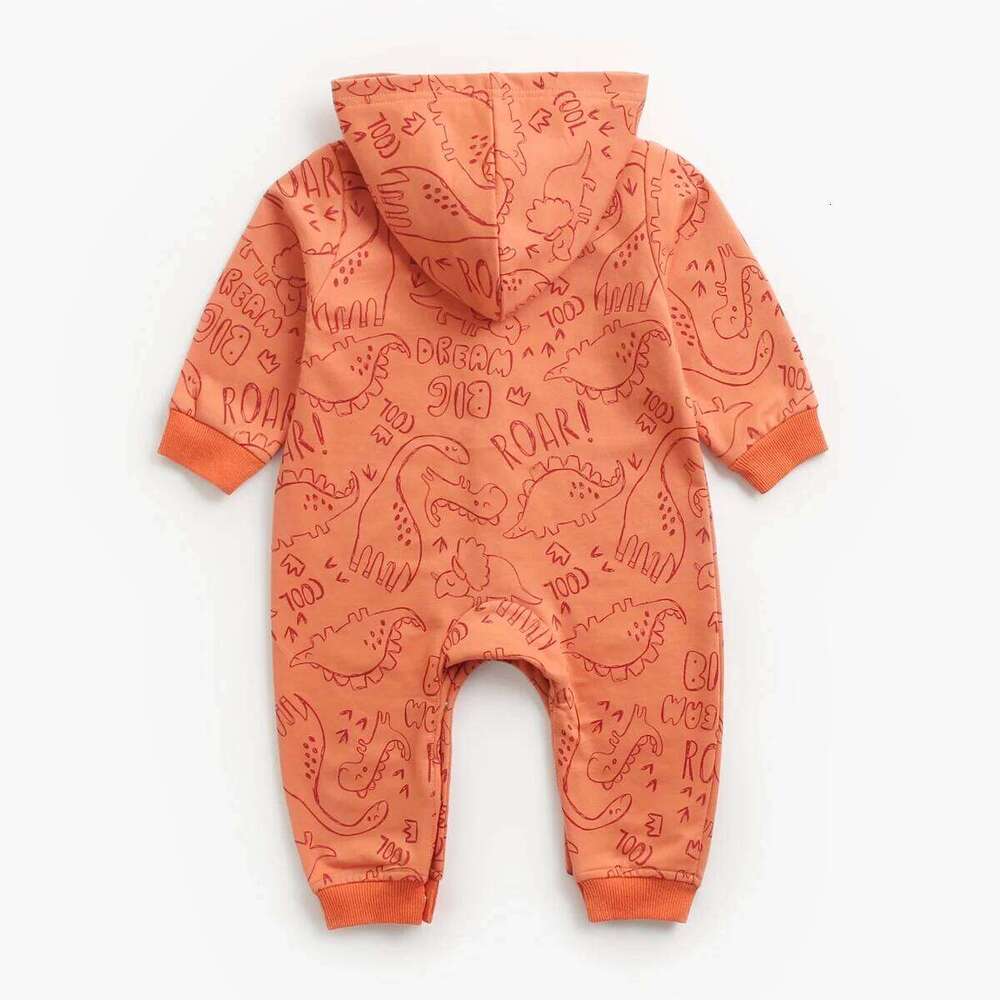 Sanlutoz Fashion Winter Long Sleeve Baby Boys Hooded Rompers Printing Cotton Toddler Casual Jumpsuits 26H0224