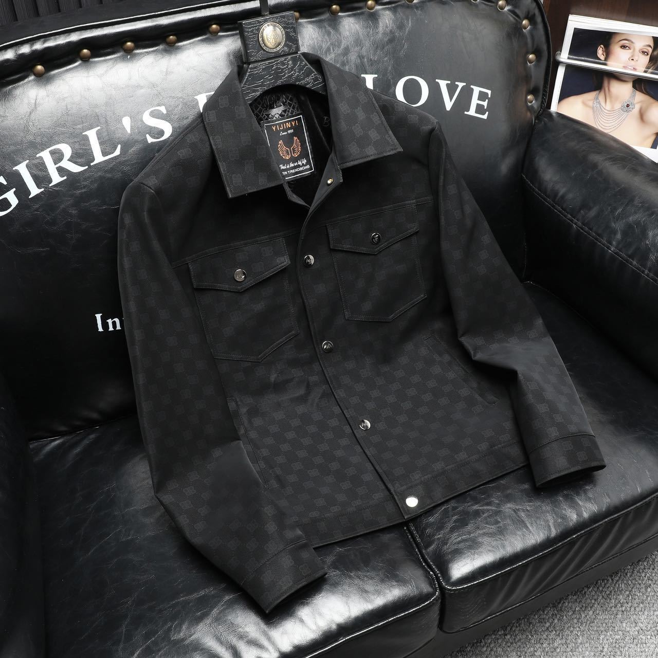 Autumn and winter embossed lapels cropped leather jackets men's jackets are fashionable casual and versatile