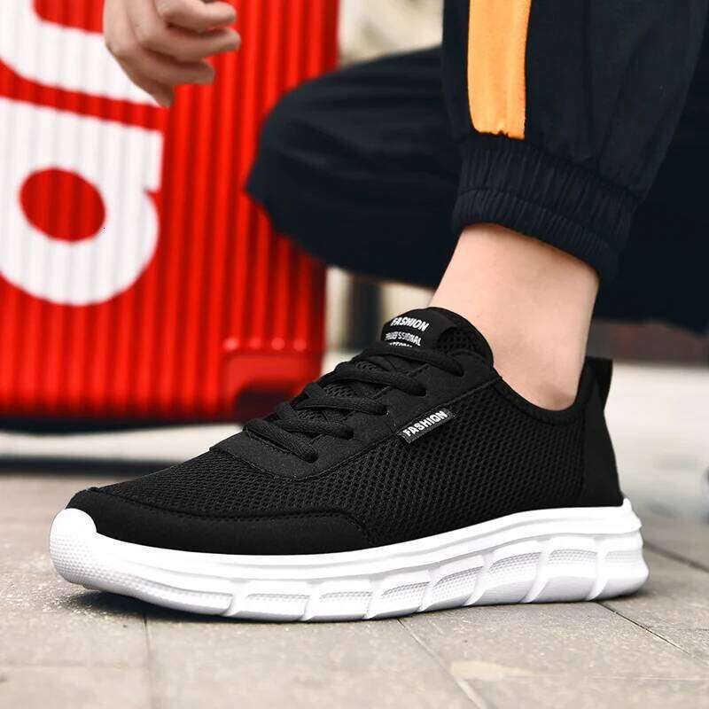 MAEDEF New Men's Breathable Mesh Lightweight Casual Walking Man Shoes Big Size 39-48 Comfortable Black Sneakers for Men