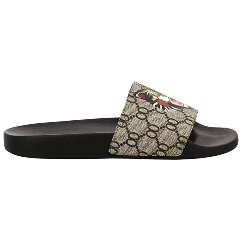 Designer Slippers For Men Women Flat Designer Slides Blooms Floral Rubber Leather Fabric Sandal Black White Striped Luxury Slipper Summer Beach shoes claquettes