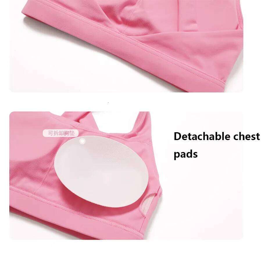 Solid color cross sports bra, quick drying shock-absorbing Pilates yoga vest, running and fitness bra 26Y0224
