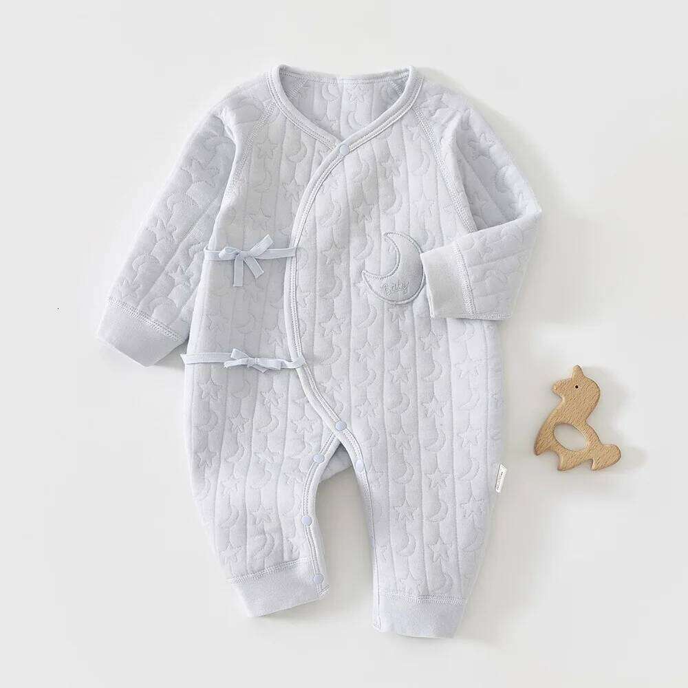 Newborn Infant Spring Autumn Warm Clothes 0 To 6 Months Girl and Boy Pure Cotton Casual Jumpsuit Baby Comfortable Romper 26H0224