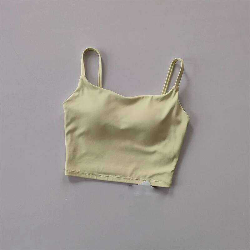 Small Sling Vest Integrated Fixed Gathering Sports Underwear Women's Beauty Training Fitness Bra Summer Clothing Suit 26Y0224