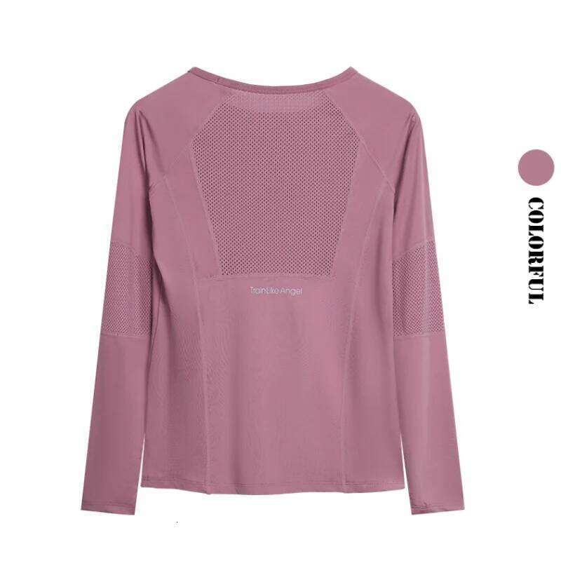 DRUR Women Yoga Top Long Sleeve Breathable Quick Dry Sports Shirt Loose Fit Workout Running Tee Gym Clothes Cycling Sweatshirts 26Y0224