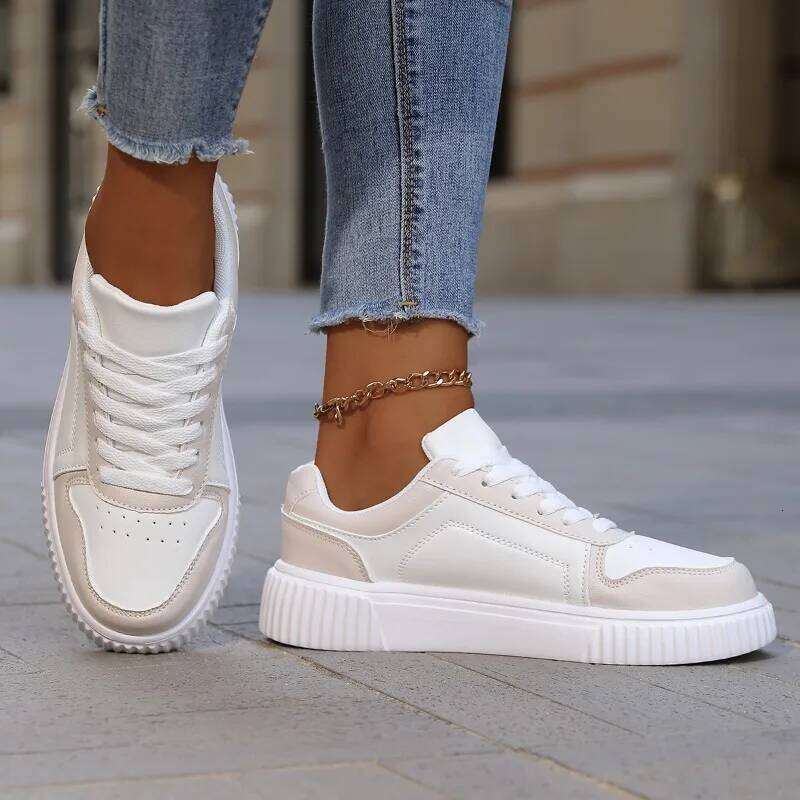 MAEDEF Women Sneakers Student Sports Lightweight Thick Sole Non Slip Skatebaord Shoe Unisex Casual White Shoes Man Sneaker