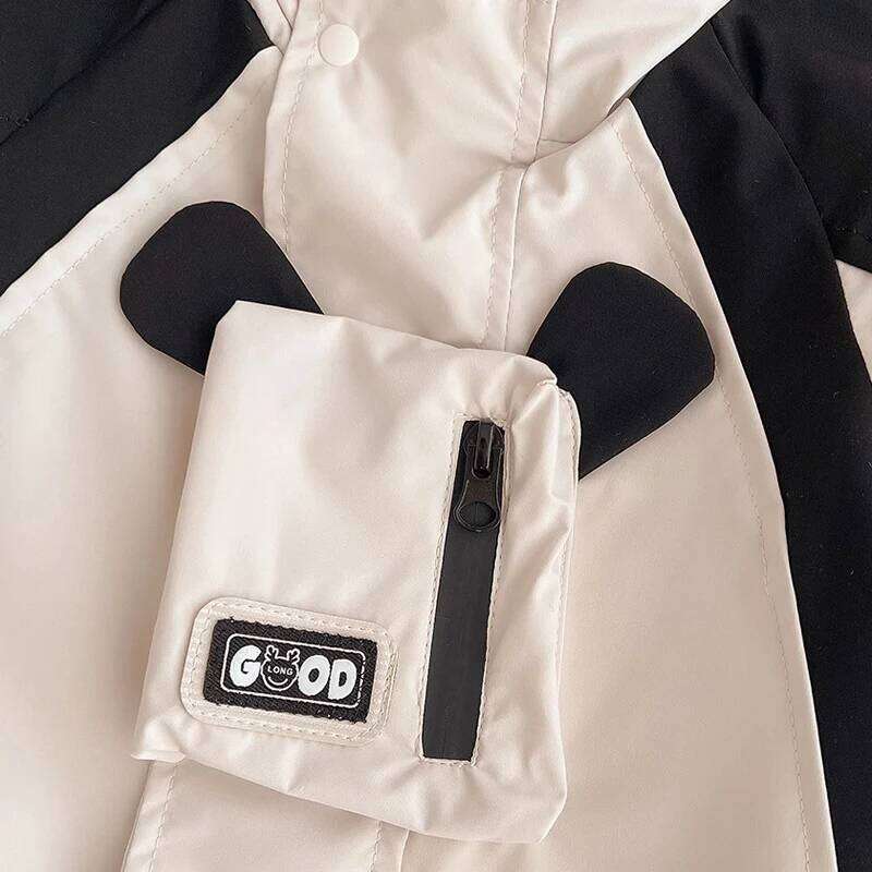 IYEAL Clothes Spring Double layered Stormtrooper Coat Baby Boys Black white color blocked jumpsuit Outerwear 26H0224