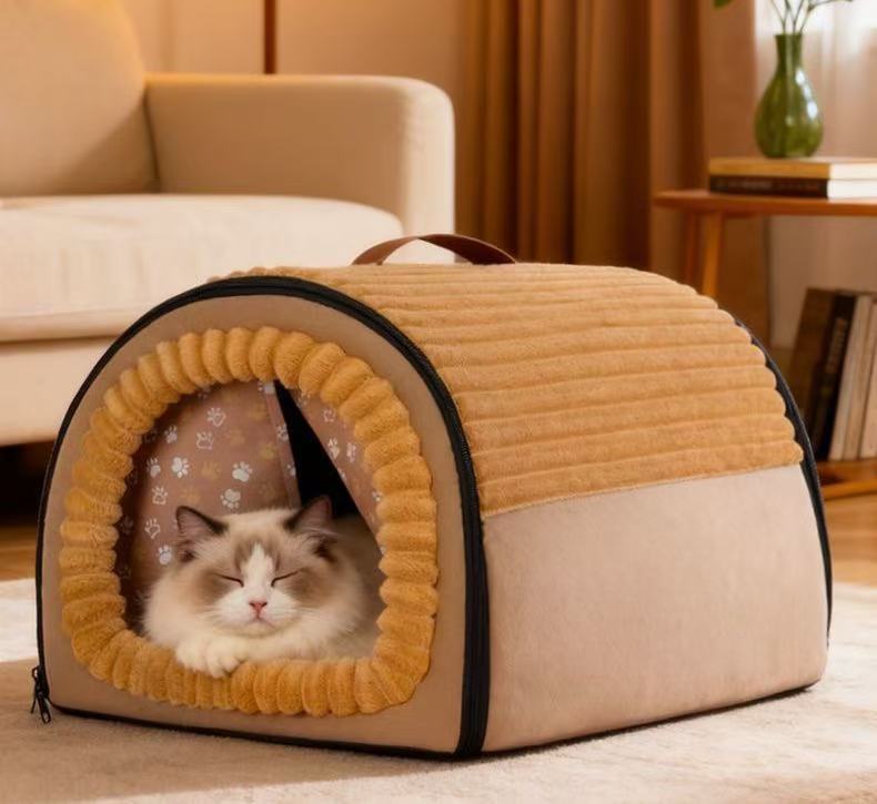 Cat litter winter warm closed cat house tent cat house security comfortable rebound winter removable and washable kennel