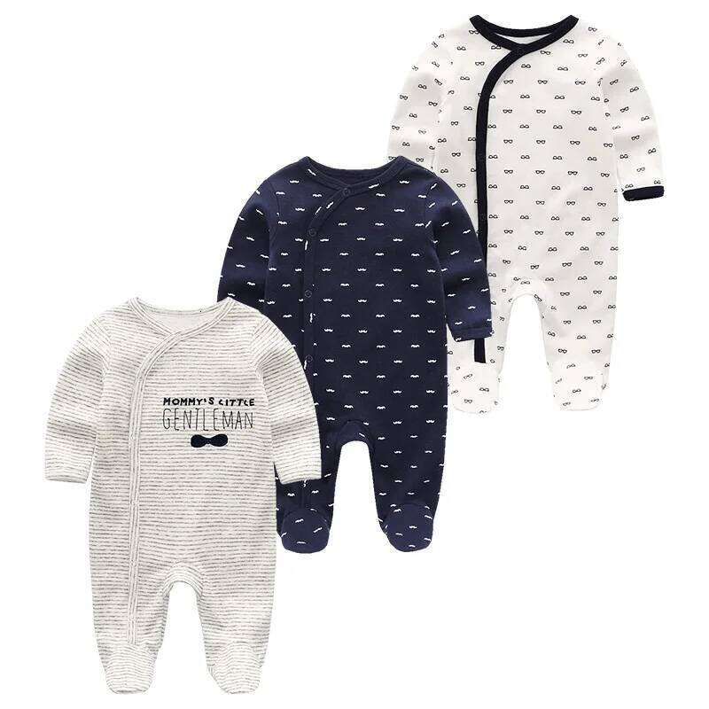 0-12Months Baby Rompers Newborn Girls&Boys 100%Cotton Clothes of Long Sheeve 1/2/3Piece Infant Clothing Pajamas Overalls Cheap 26Y0224