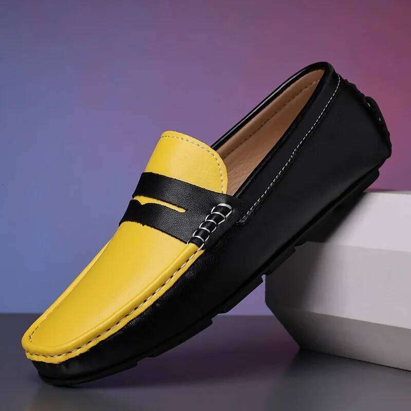 MAEDEF Business Fashion Casual Man Luxury Leather Loafers Breathable Slip on Male Boat Shoes Moccasins Driving Shoe