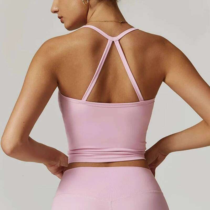 Women's Slim Fit Fitness Vest Skin Friendly Nude Pilates Top Beautiful Design Suspension Yoga Sports Bra 26Y0224