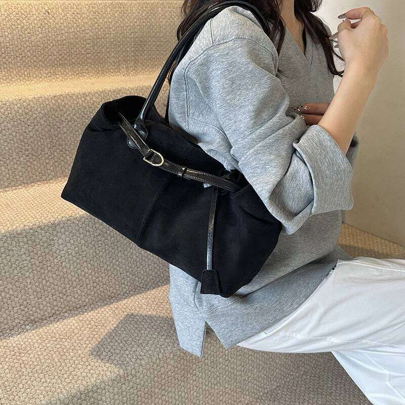Fashionable Retro Suede Popular European And American Large-capacity Autumn/winter Tote New Simple Commuter Shoulder Bag Z260224