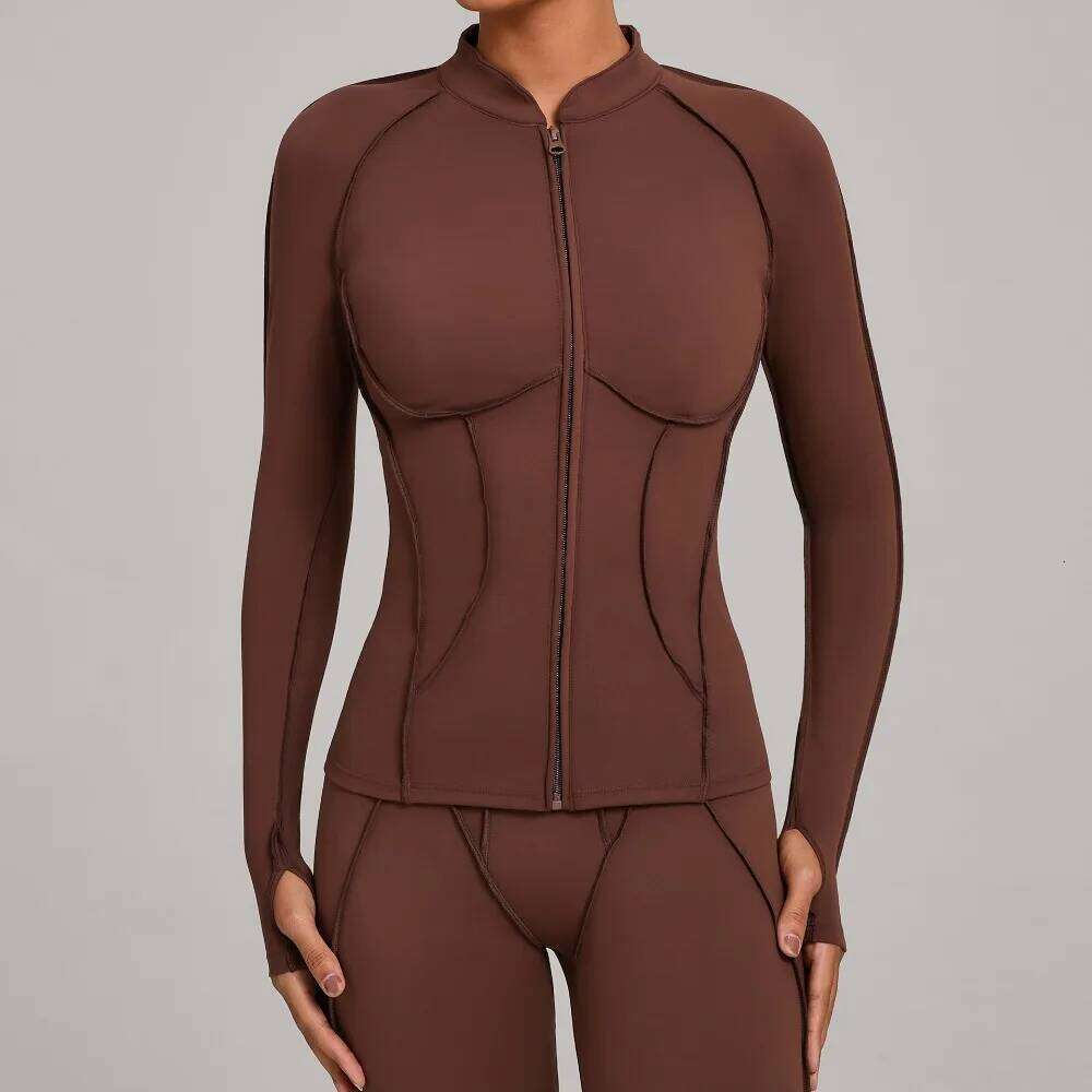 Outdoor Fitness Sports Top Zipper Long Sleeve Stand Collar Women Tight-Fitting Quick-Dry Autumn Winter Gym Yoga Wear 26Y0224