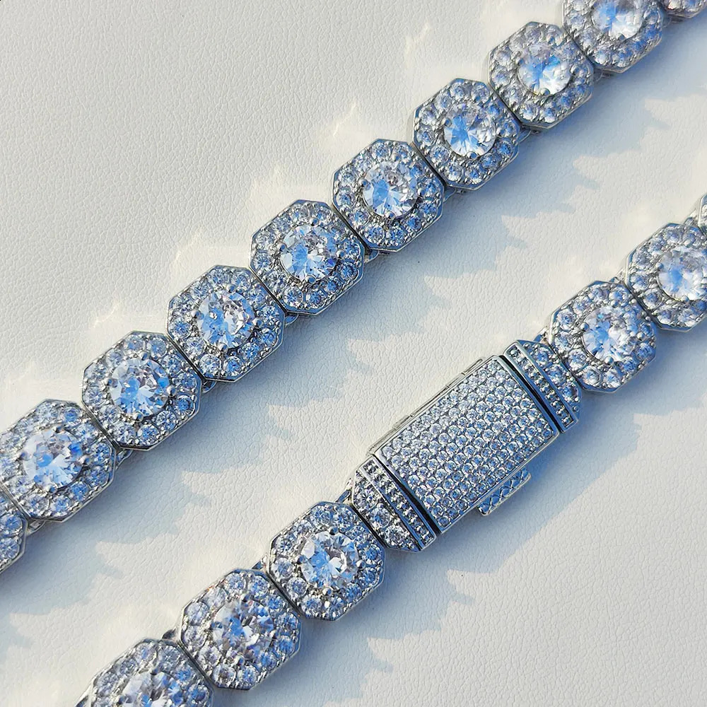 Hip Hop Jewelry 10mm 12mm Cluster Tennis Chain Necklace Fashion Women Bling Ice Zircon Tennis Chain Choker Necklace Party Gift 260208