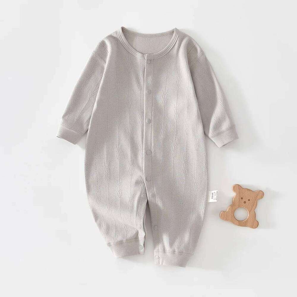 Pajamas, Pure Cotton Infant Clothes Newborn Rompers Unisex Baby Spring and Summer Outfits Long-Sleeved Base Layer Crawlers 26H0224