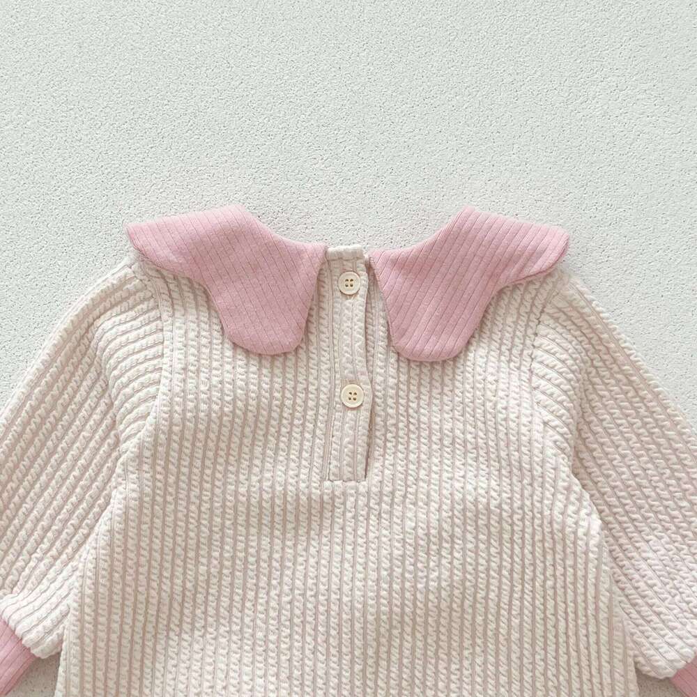 Autumn Newborn Infant Girls Lapel Flower Romper Lovely And Sweet Doll Collar Rompers Kids Onepiece Fashion Baby Clothing 26H0224